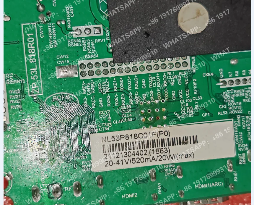 ZP.53L.818R01  Three in one TV motherboard, tested, physical photo, for 2av  20--41V  520ma  20w