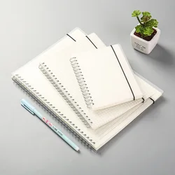 Simple Cute Style Transparent PP Cover Silver Double Coil Ring Spiral Notebook Diary Blank Dot Grid Line Inside Paper A5 A6 B5