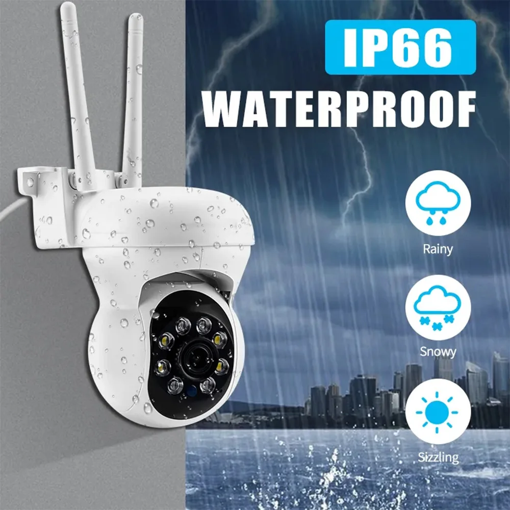 

2MP 1080P 360 градусов Беспроводная PTZ IP-купольная камера Полноцветный AI Обнаружение гуманоидов Автоматическое отслеживание Безопасность CCTV Радионяня