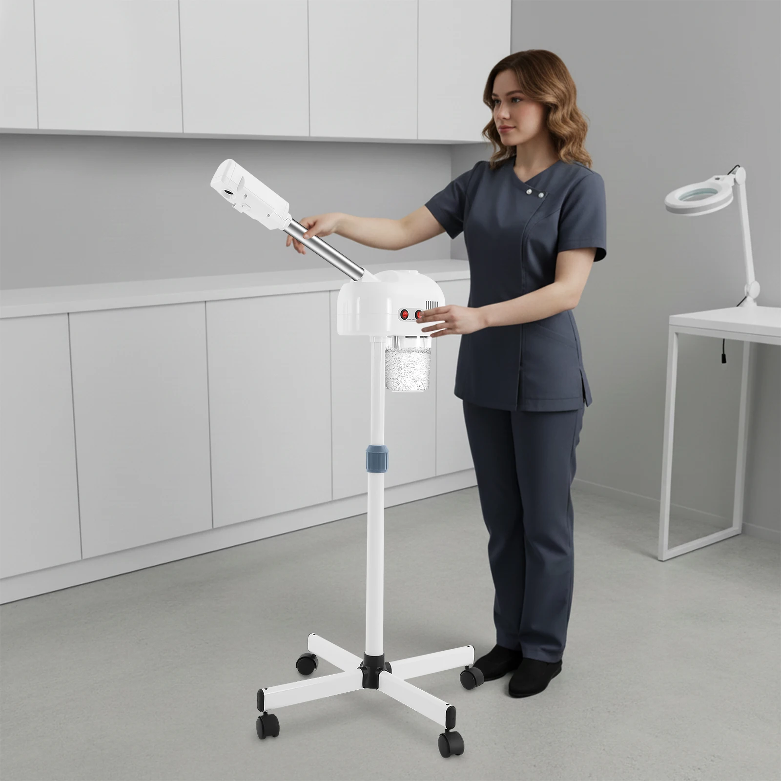 Facial Steamer Professional Skin Care Equipment for Salon Beauty Spa Shop, Adjustable Height Hot Mist Moisturizing Face Steamer