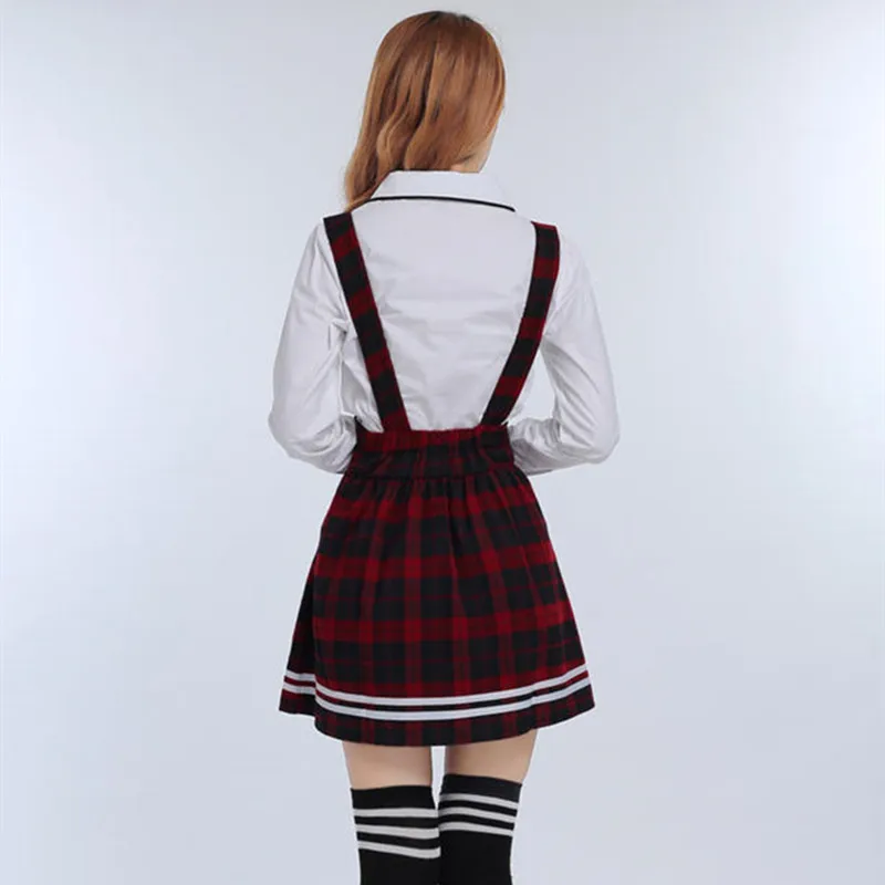 Uniforme scolastica giapponese per ragazze studenti classe JK vestiti Navy cinghie gonna + camicia bianca + calza 3 pz/set