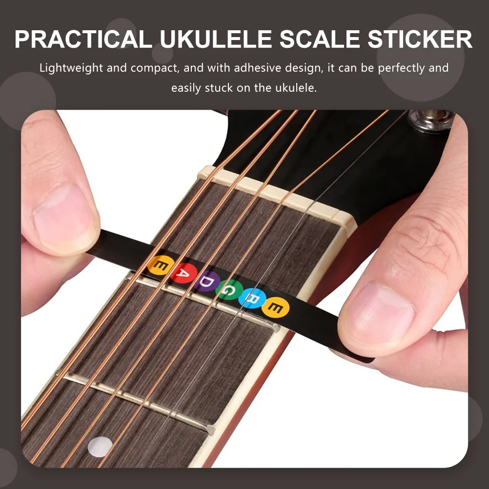 

2set Guitar Scale Stickers Practical Beginners Fingerboard Labels Kids Ukulele Fretboard Notes Map Easy Practice Durable