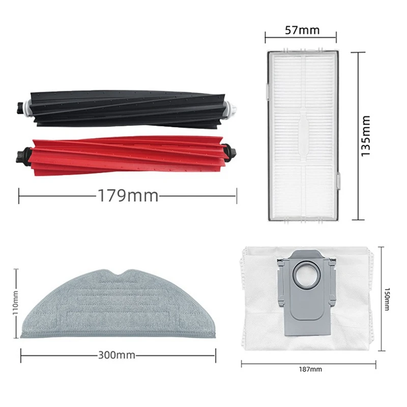 Dual Main Brush Side Brush Mop Cloths Dust Bag Spare Parts For Roborock S8 Pro Ultra Robot Vacuum