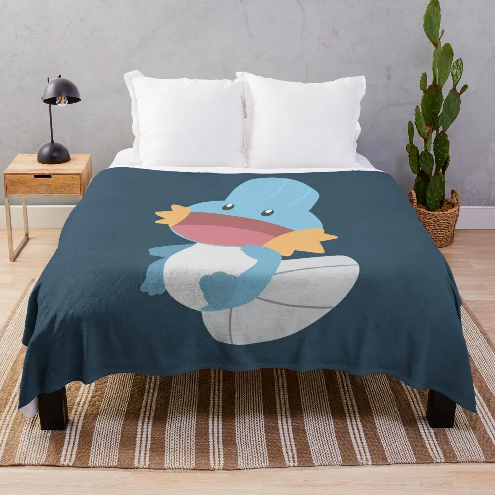 

Minimalist Mons: Mudkip the Mudfish PKM Throw Blanket double summer blanket luxury designer blanket quilt blanket sofas