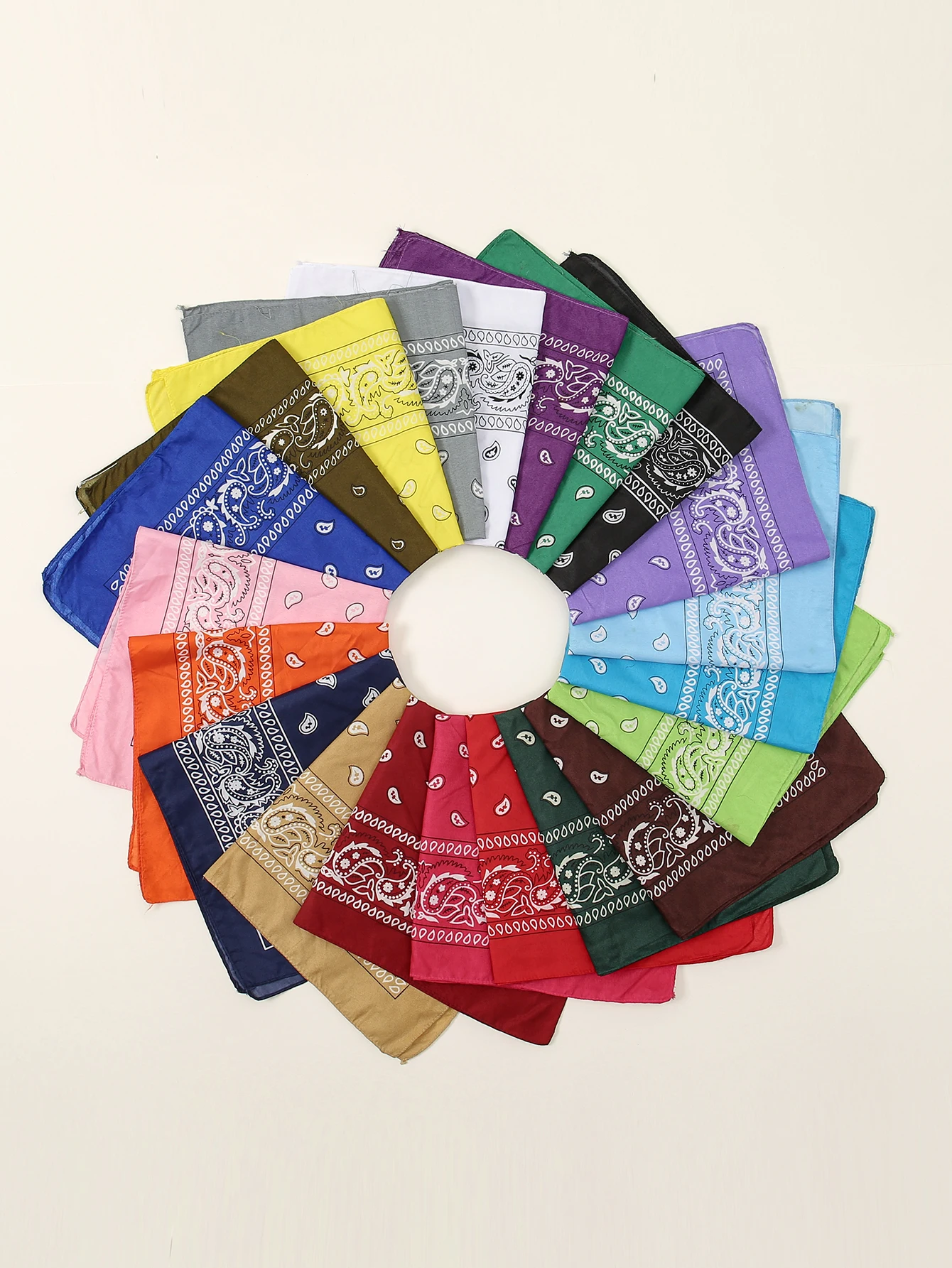 

54cm*54cm Fashion Cotton Hip Hop Head Scarf Paisley Square Scarves Headwear Bandanna Hair Band Neck Wrist Wrap Band Accessories