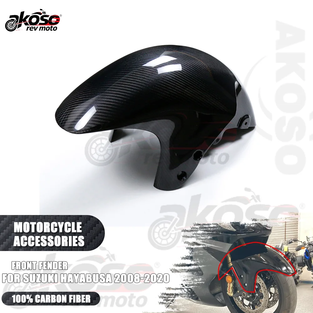 

100% 3K Carbon Fiber Front Fender Wheel Hugger Mudguard Motorcycle Accessories For Suzuki GSX1300 R Hayabusa 2008-2020 Supplies