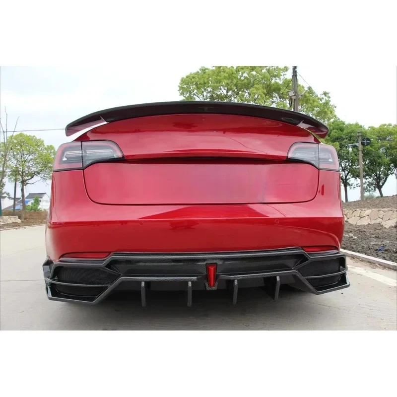 

March V Style Transfer Printing Carbon Fiber Front Lip Diffuser Side Skirt Spoiler Bodykit Mod3