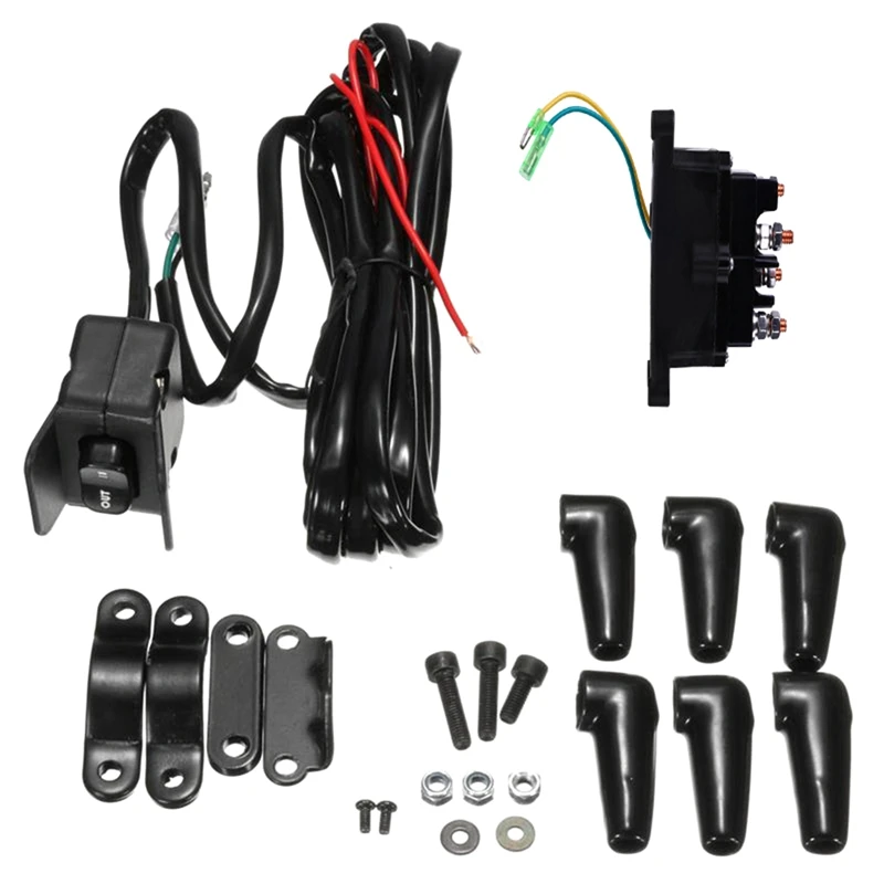 

12V Solenoid Relay Contactor Winch Rocker Thumb Switch Wiring Combo Car Relais 63070 62135 74900 2875714 For ATV UTV