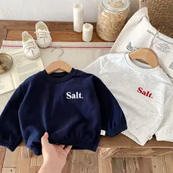 Childrens Baby Boys Sweatshirts Letter Western Style 1-5T Kids Boys Hoodie Spring Autumn Solid Cotton Baby Boys Pullovers