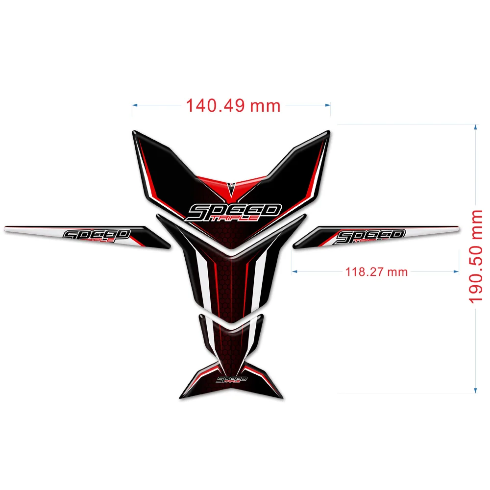 Autocolantes da motocicleta para Triumph Speed Street Triple Daytona, protetor de tanque, osso de peixe, 2015, 2016, 2017, 2018, 2019, 2020, 2021