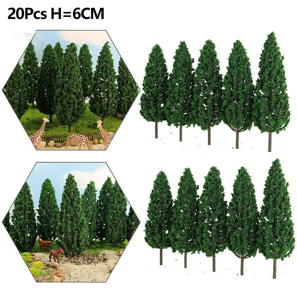 20Pcs Model Trees Train Railway Diorama Scenery Layout 6cm Artificial Pine Trees Model Building Model Building Tool Sets