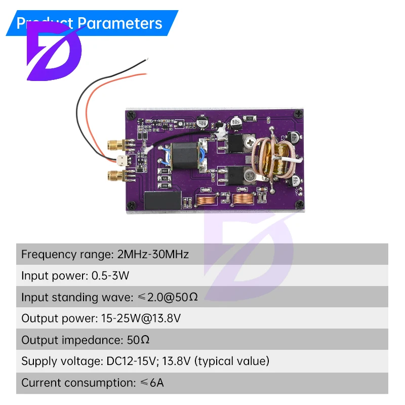 20W Portable Shortwave Power Amplifier Module Transceiver With Low-Pass Filter Supporting 2Mhz-30Mhz Frequency Range