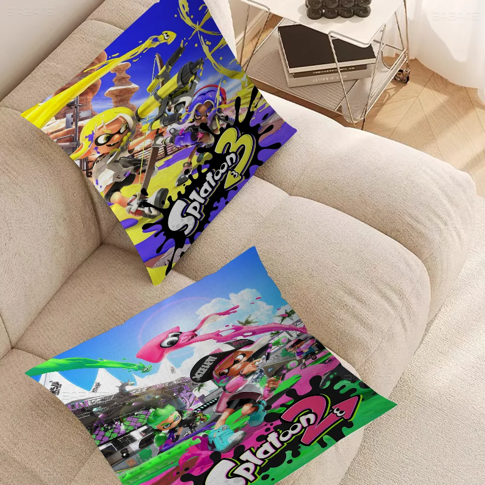 Game S-Splatoon 3 Personalized Pillow Cover Kids Bedroom Wild Party Decor Pillowcase Kid Birthday Shower Gift