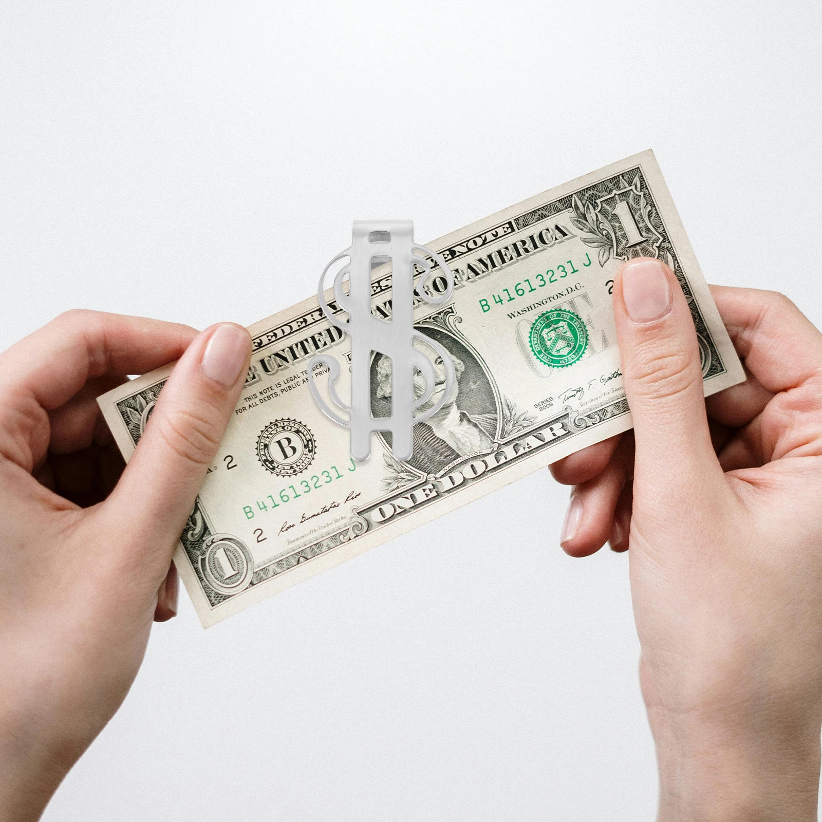 

2 Pcs Color Money Clips and Bill Banknote Storage Adjustable Desk Silver Office