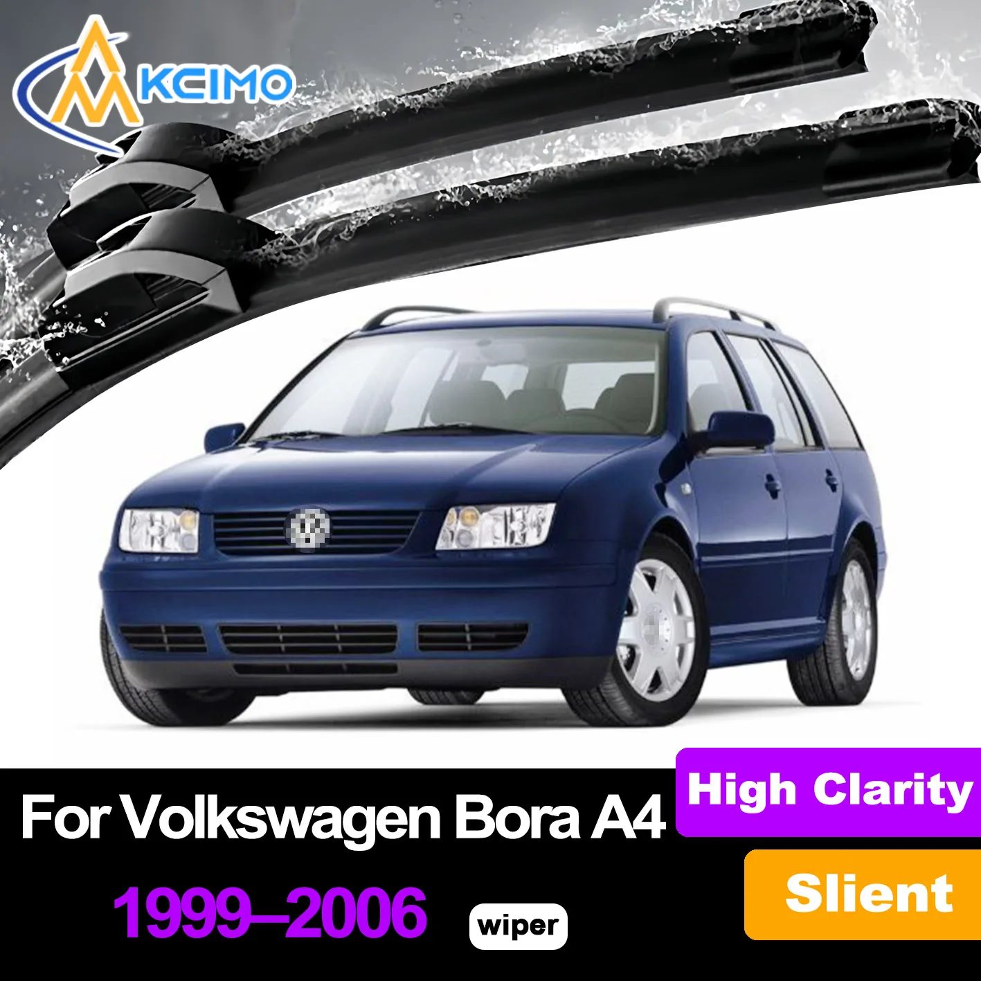 

2Pcs Premium Rubber Silent Durable Front Windshield Wiper Blades For Volkswagen Bora A4 1J 1999-2006