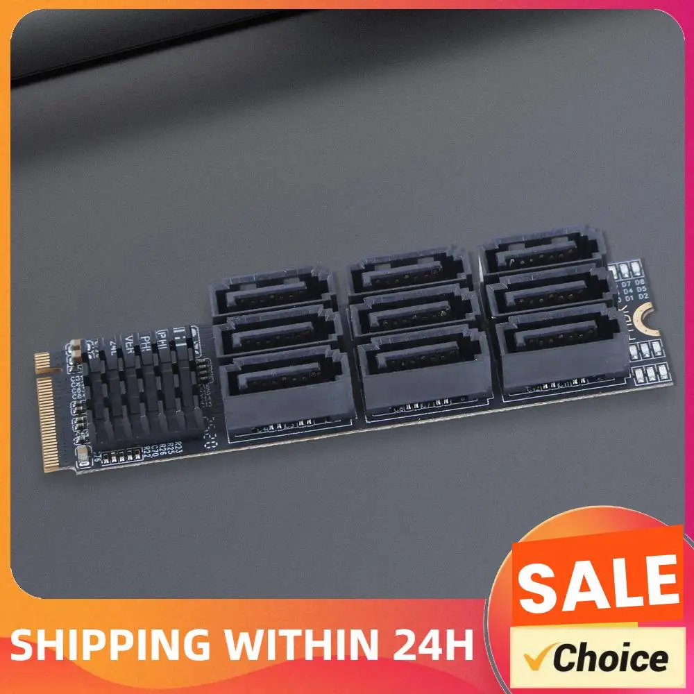 

Адаптер M.2 на SATA 6 Гбит/с, карта расширения M.2 NVMe M-Key на SATA с 9 портами, PCIe 3.0 X2, для настольных ПК