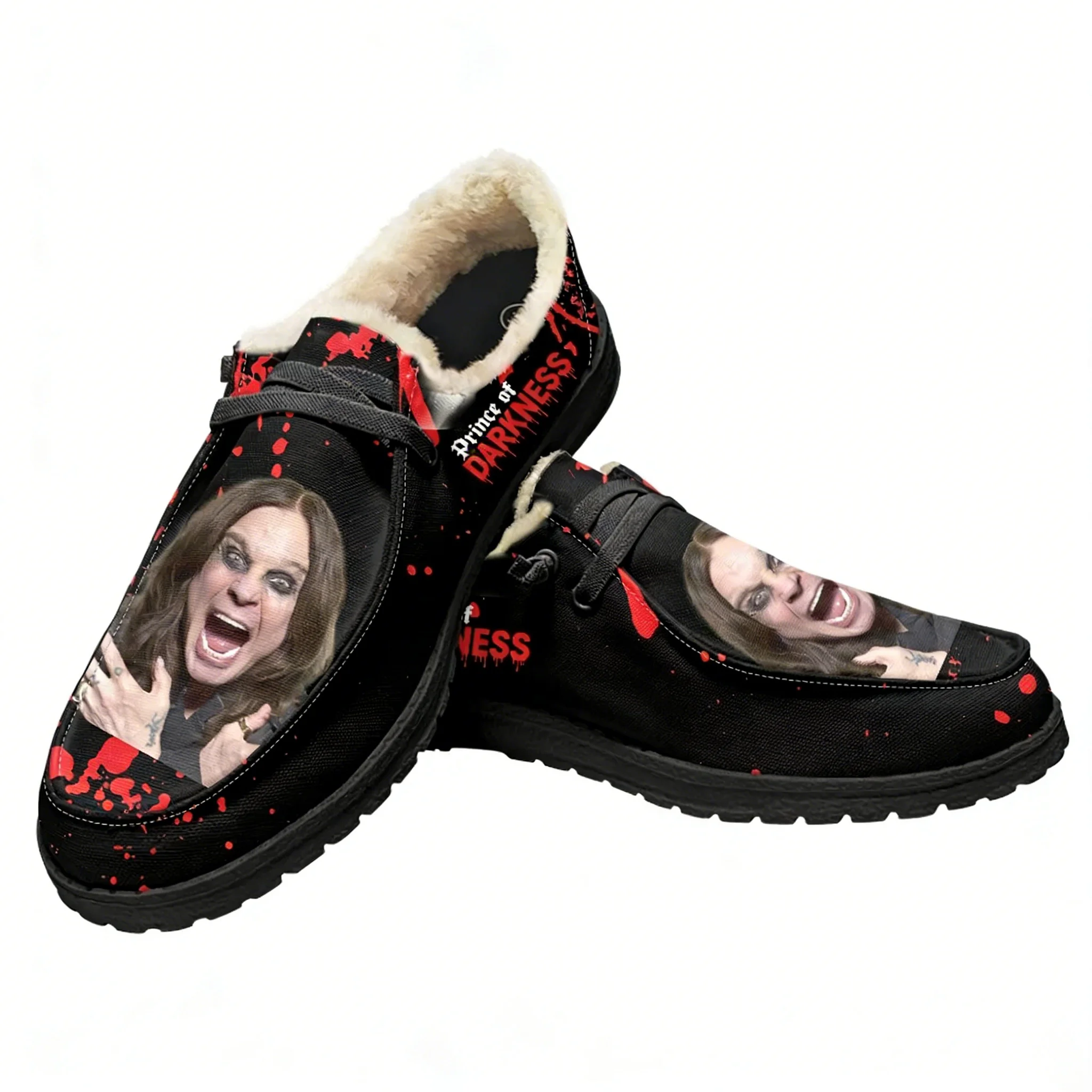 

Плюшевые лоферы Ozzy Osbourne 1948-2025 для мужчин, женщин и молодежи, повседневные, на плоской подошве, в стиле Back To The Beginning, сохраняющие тепло, на заказ, черные