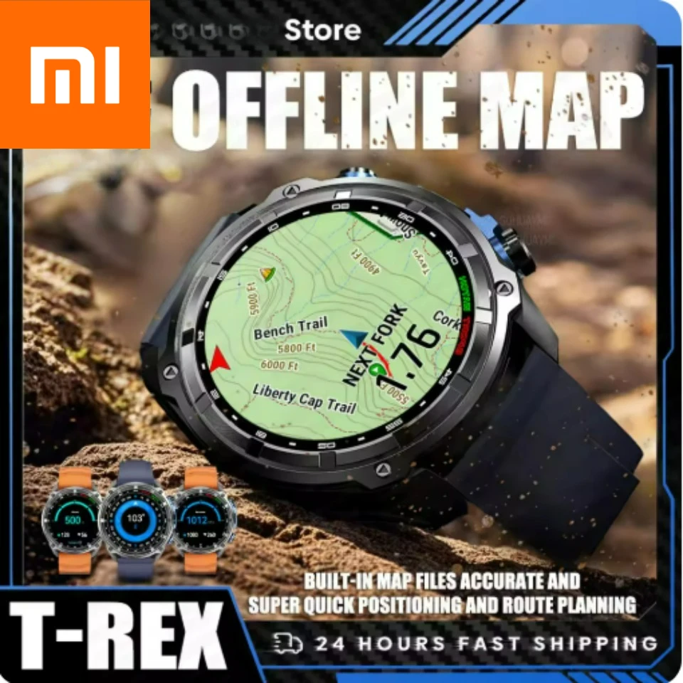 

Смарт-часы Xiaomi с GPS и картами автономной памяти, 4 ГБ, видеоплеер, военные спортивные умные часы для мужчин, водонепроницаемые для плавания, 30 м, AMOLED