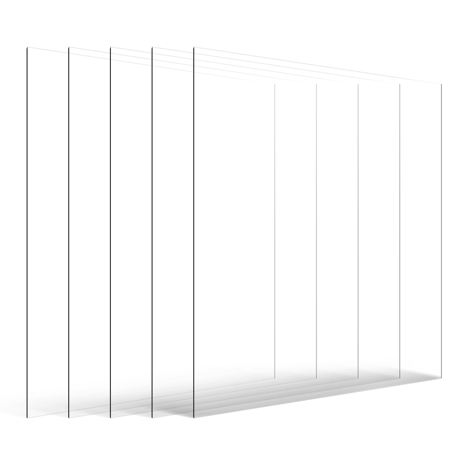 SucceBuy PET/Plexiglass Sheets 5-Pack Plastic Sheet 24x36Inch 0.04Inch Thick Transparent Clear Flexible Plastic Panels for Craft