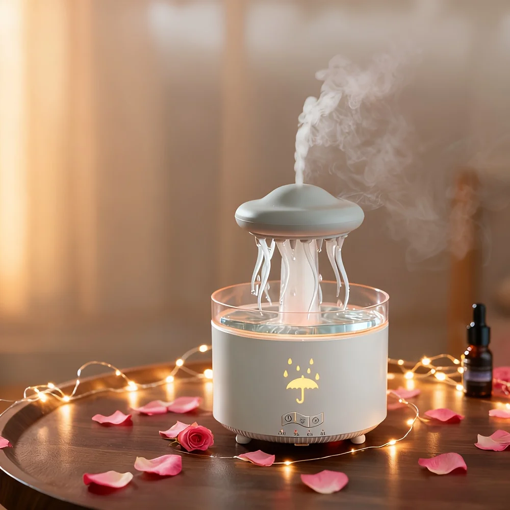 2026 New Upgrade Jellyfish Aroma Diffuser With 7-Color Night Light & 3-Speed Timer - Essential Oil Diffuser Air Humidifier For