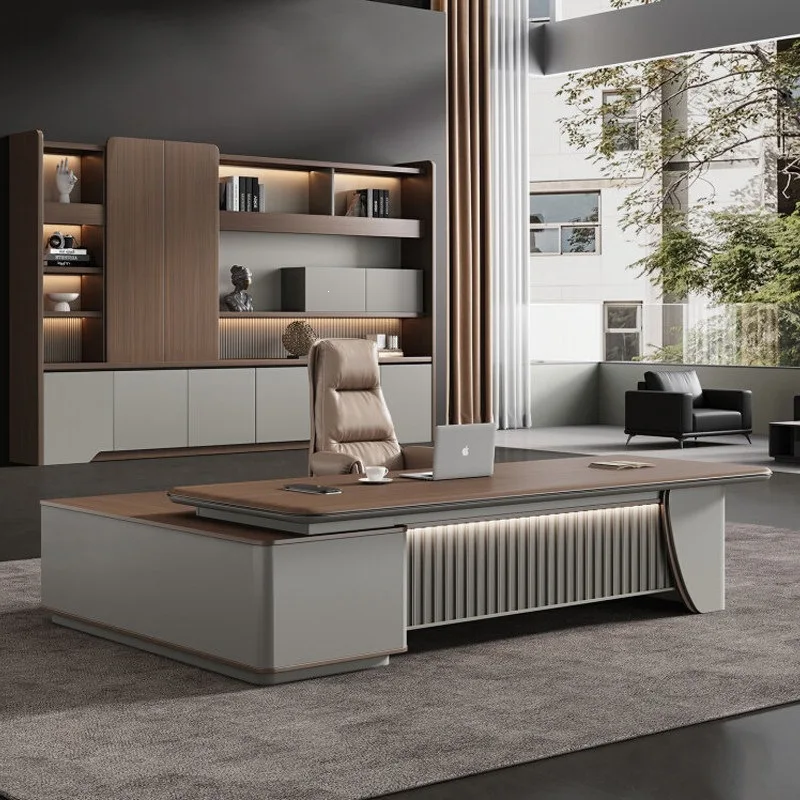 High-end desk light luxury minimalist chairperson leadership manager president desk