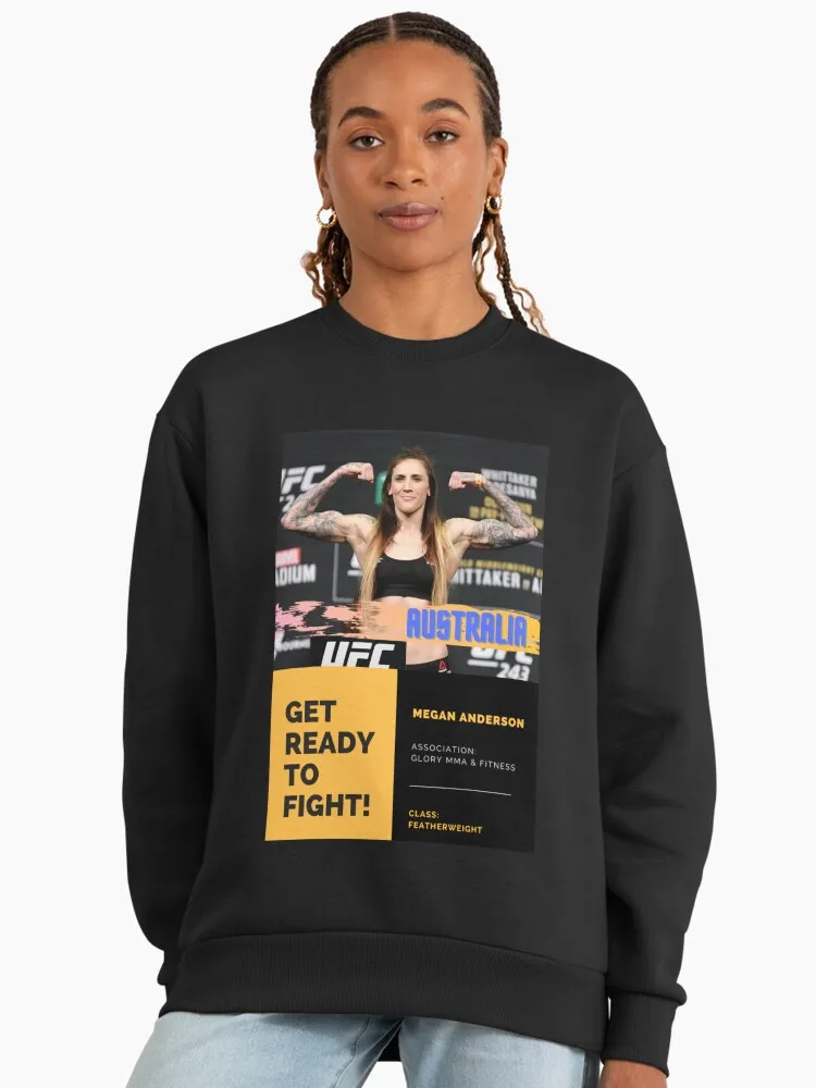 

Осень/зима 2026, свитер UFC MEGAN ANDERSON Combat с круглым вырезом и графическим рисунком, женский свободный повседневный хлопковый теплый свитер унисекс