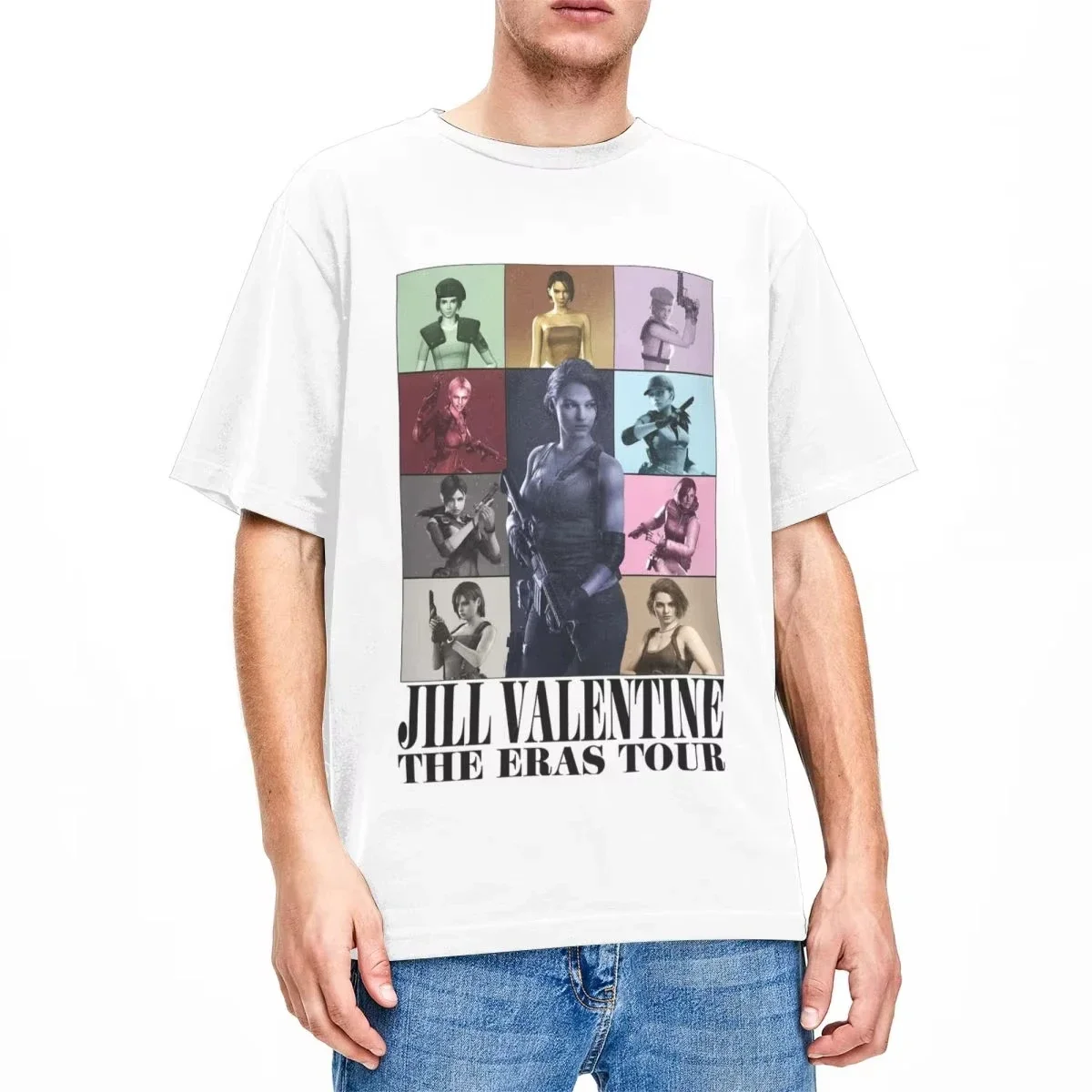 

2025 New Arrival Jill Valentine The Eras Tour T-Shirt Men Residents Evils Game Vintage Pure Cotton Tee Shirt O Neck Short Sleeve
