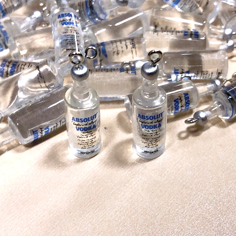 100pcs Bulk Wholesale Transparent Water Drink Bottle Resin Charms Cute Beer Bottles Pendant For Earring Bar Party Jewelry Making image 3