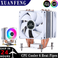 Tower Type Radiator Processor 2/4/6 Heat Pipe Air-cooled CPU Cooler White Fan mute Install slots LGA2011 2066 2099 xeon x79 x99