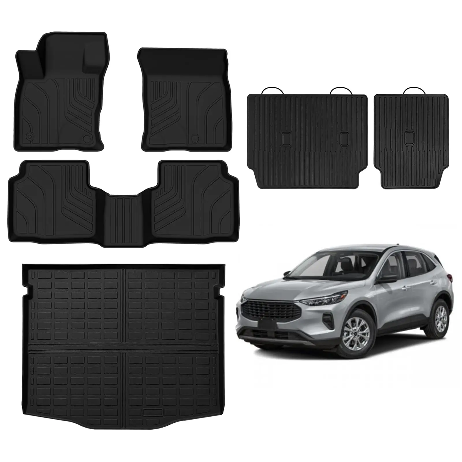 

Коврики для Ford Escape 2020-2024 2025 г. (БЕЗ гибрида) — всепогодные коврики для Ford Escape, грузовые коврики и коврик для спинки