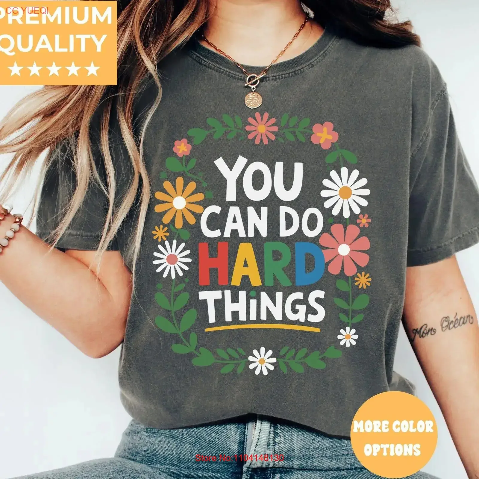 T-shirt pour enseignant « You Can Do Hard Things », inspirant, pour conseiller scolaire, éducation spéciale, reconnaissance des professionnels de l'éducation, style vintage délavé