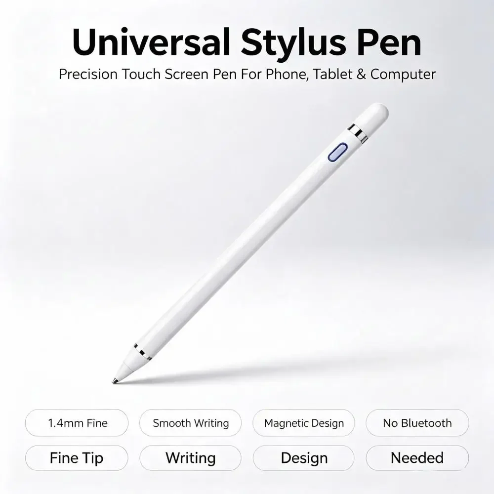 Rechargeable Universal Tablet Stylus Pen, Slim Active Touch Pencil for iOS iPad, Android Xiaomi Pad Samsung Tab Drawing Note