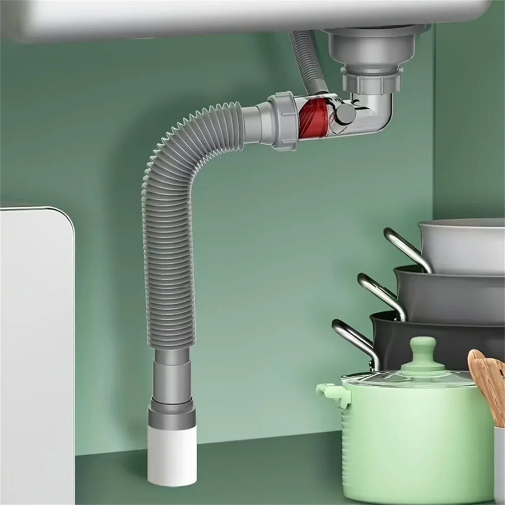 Stainless Steel Kitchen Sink Drain Strainer with Dual Overflow and Anti Smell Valve for Efficient Water Drainage