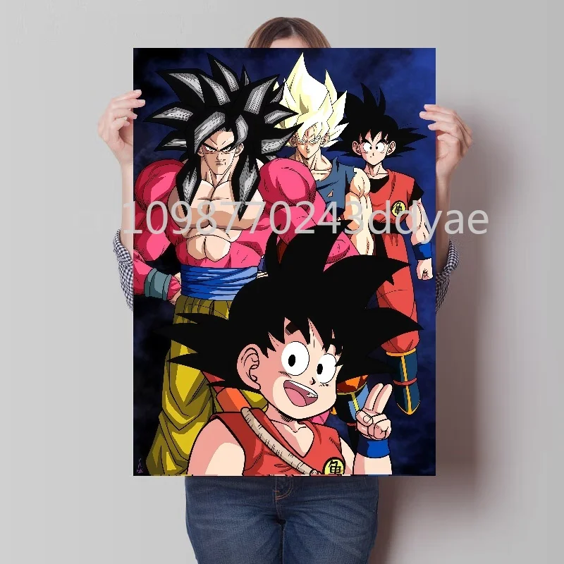 Póster clásico de Anime japonés Dragon Ball Goku HD, decoración de pared del hogar, sala de estar, dormitorio, pintura en lienzo, regalos para niños