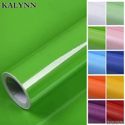 Shiny Green DIY Decorative Film PVC Self Adhesive Wall Paper Furniture Renovation Stickers Kitchen Cabinet Waterproof Wallpaper