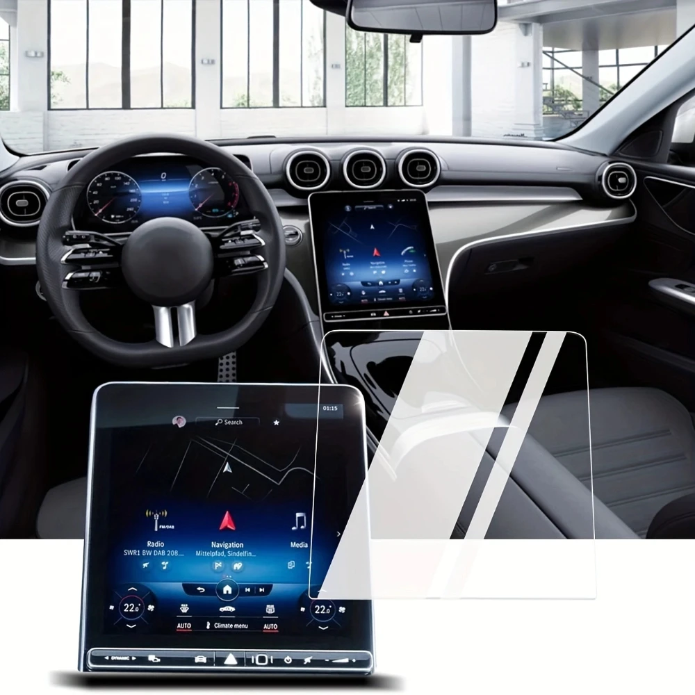 لمرسيدس بنز GLC 300 C الفئة 2022-2025 نظام تحديد المواقع أداة تعمل باللمس المضادة للخدش الزجاج المقسى واقي للشاشة فيلم