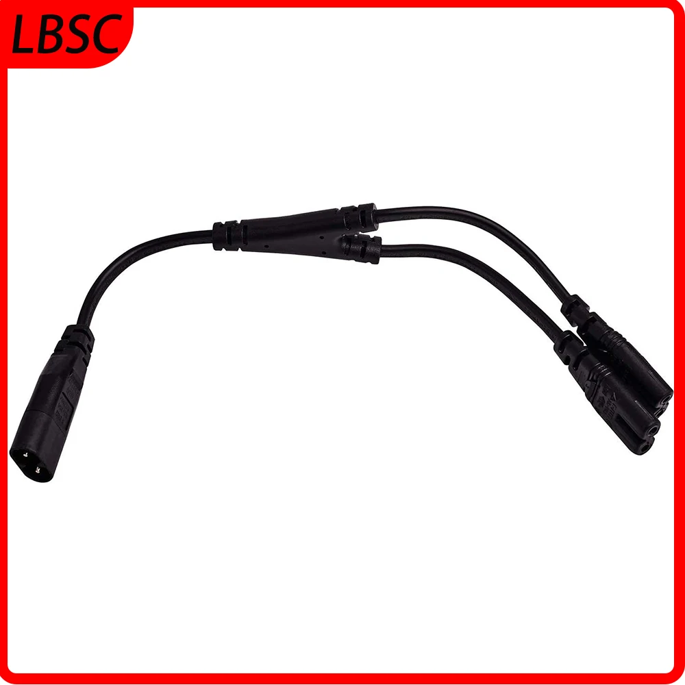 IEC320 C8 to 2X C7 Y Splitter AC Power Cord, IEC Figure 8 Male to 2 Female 1 in 2 Out AC Power Cable 30CM