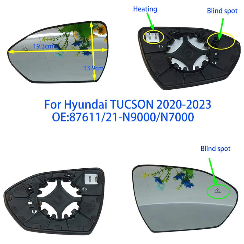 

Для Hyundai TUCSON 2020-2023 автозапчасти наружные зеркала автомобиля левые и правые линзы автозапчасти 87611/21-N9000/N7000 НОВЫЙ