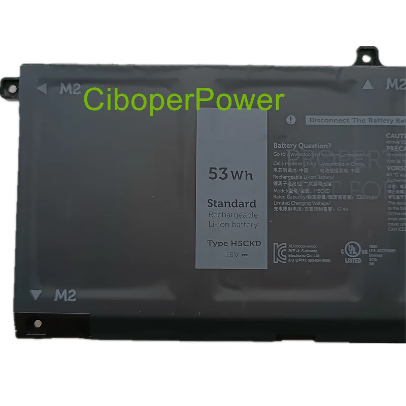 Laptop Battery H5CKD 15V/ 53Wh 9077G TXD03 For 15 3510 Notebook 4ICP5/57/78