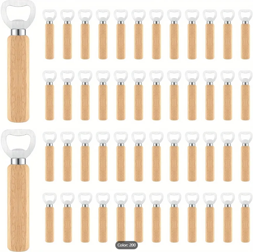 Dofiki-set bestaande uit 25/50/100/200 houten flesopeners - het ideale cadeau voor mannen en bierliefhebbers
