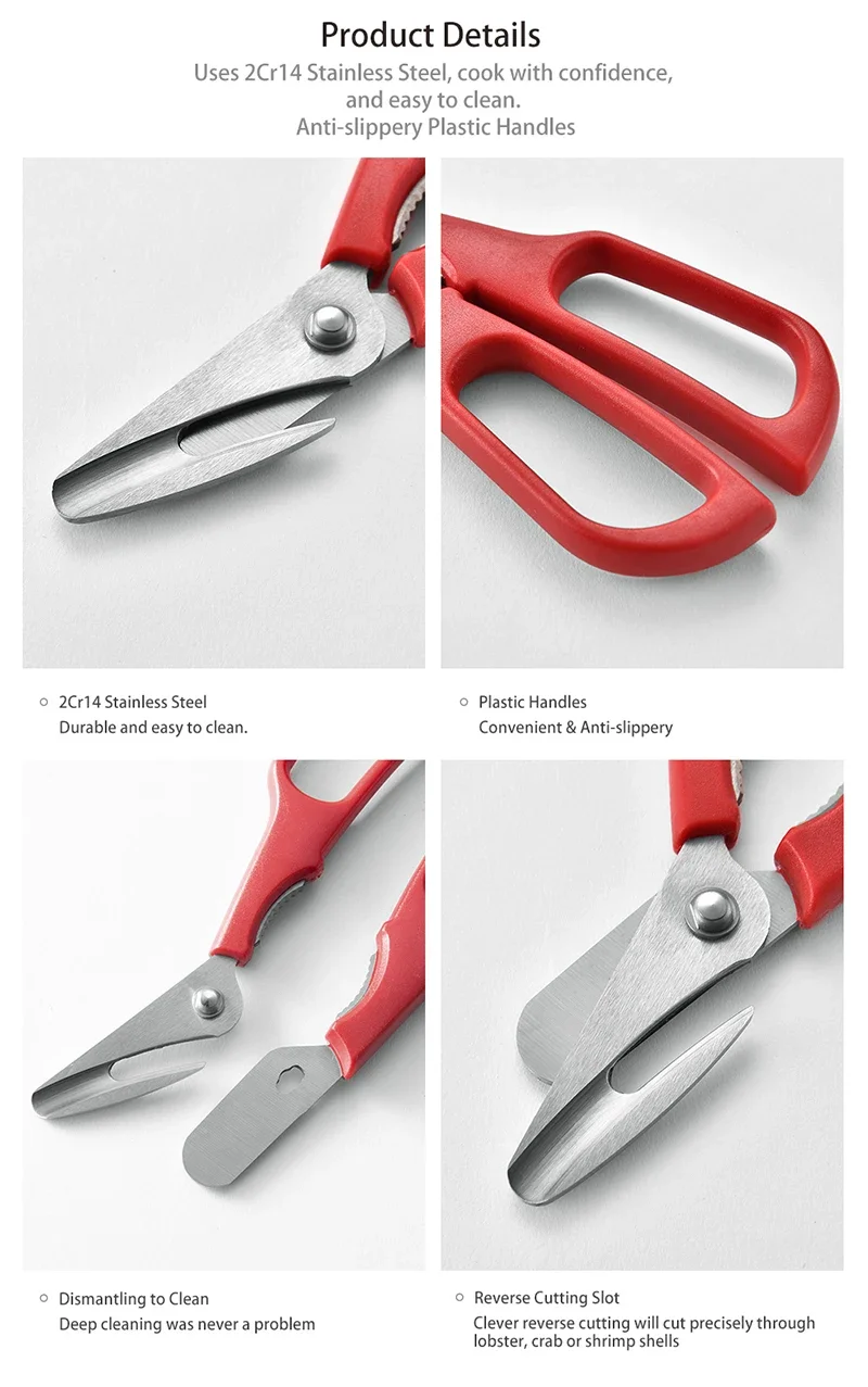 2Cr14 Edelstahl-Multifunktionsschere mit abnehmbarem Hummer- und Krabbenschere – Handwerkzeug für Meeresfrüchte in der Küche – Detail 9