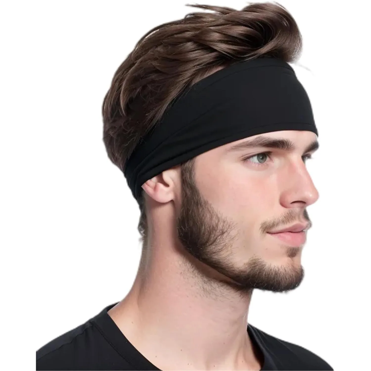 Men\'s Sports Headband Sweat-absorbing and Anti Sweating Band Running Fitness Headband Headband Hoop Yoga