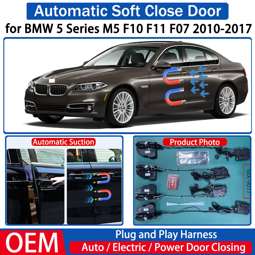 

ZJCGO for BMW 5 Series M5 F10 F11 F07 2010-2017 Car OEM Automatic Soft Close Door Electric Suction Kit Auto Power Closing System