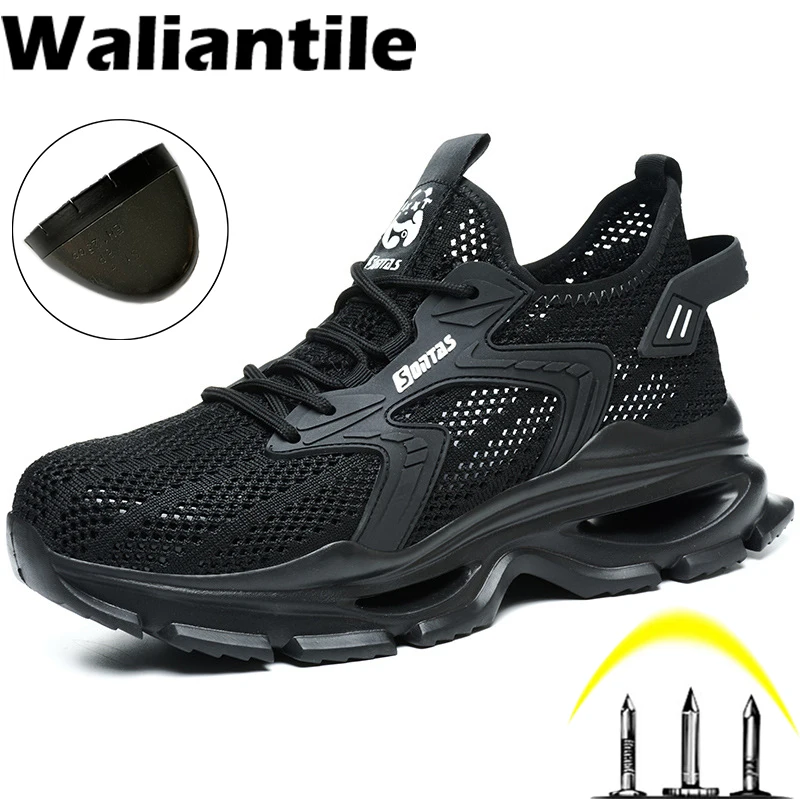 

Waliantile Anti-smashing Safety Work Shoes For Men Construction Working Boots Puncture Proof Indestructible Safety Sneakers Men