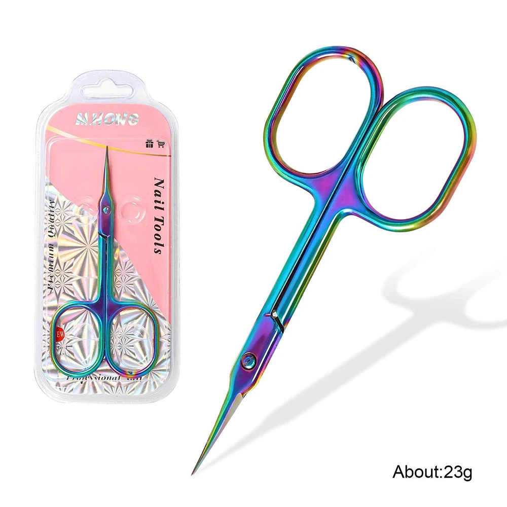 Tijeras para cutículas afiladas de larga duración, hoja curva chapada, Kit de aseo de belleza para pedicura, cortaúñas para cejas, herramienta de manicura
