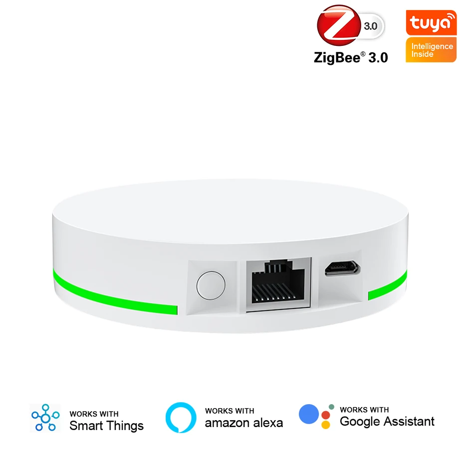 

Tuya Zigbee 3.0 Smart Gateway Hub Smart Home Bridge Smart Life Equipment Voice Remote Control Wired Works with Alexa Google Home