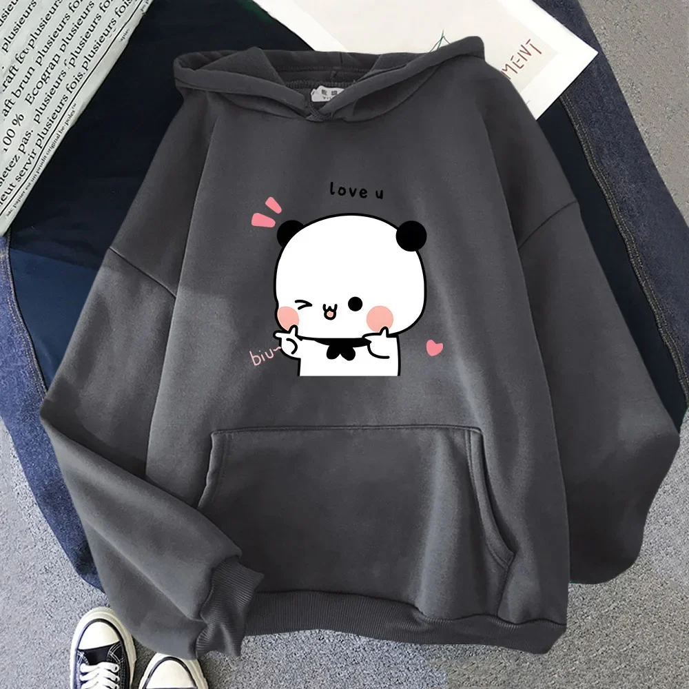 Cute Bear and Panda Hoodies Kawaii Bubu Dudu Finger guns love Sweatshirt Korean Winter Outfits autumn Winter Clothes Women/Men