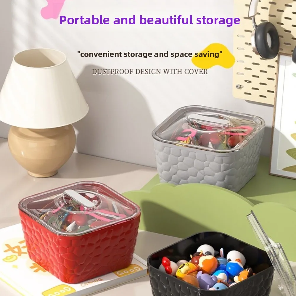 

Transparent Desktop Storage Box Silver Plated Large Capacity Hair Jewelry Case Plastic with Lid Jewelry Organizer Box Hairpin