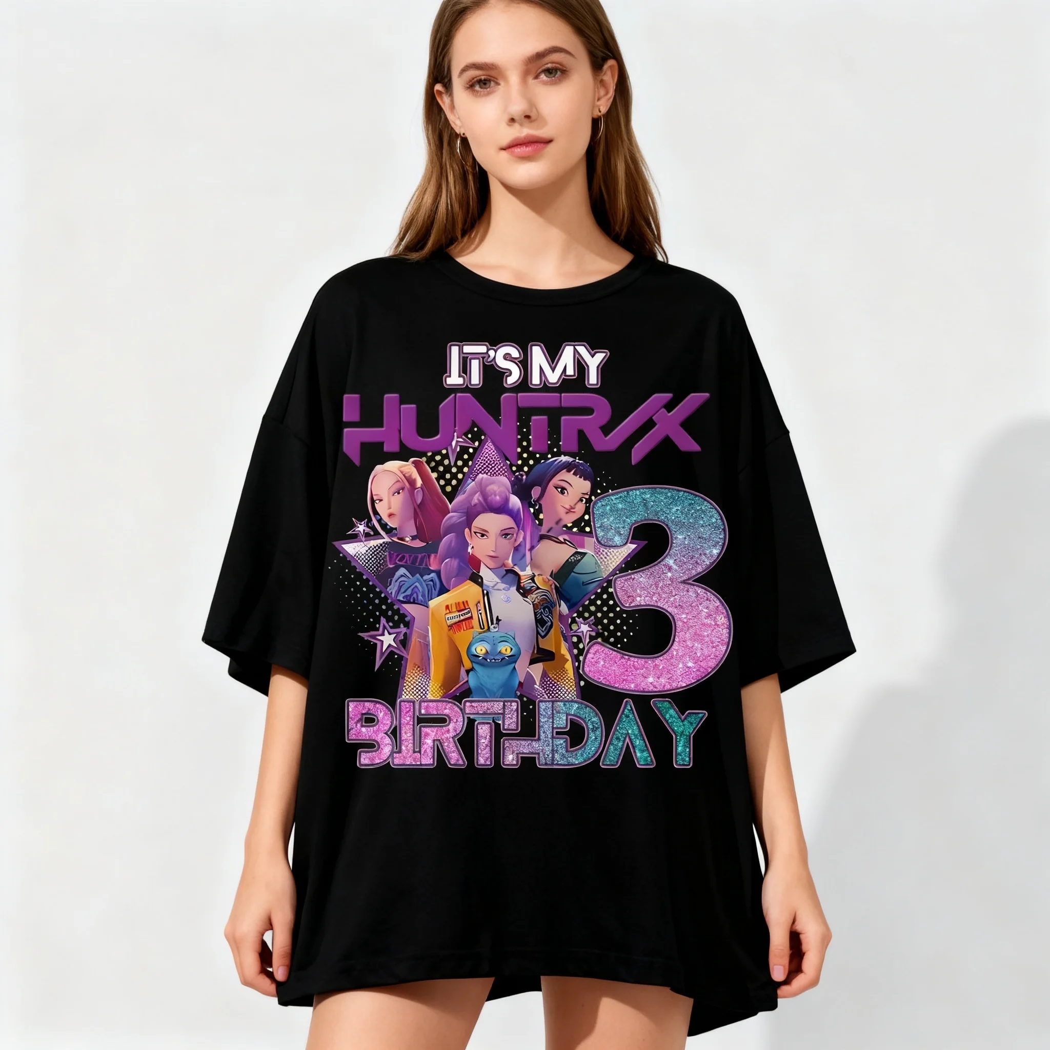 

Kpop Witch Hunt Number 1-9 Sweet Cool Summer Черная футболка большого размера Модный американский уличный топ для женщин и мужчин для взрослых и детей