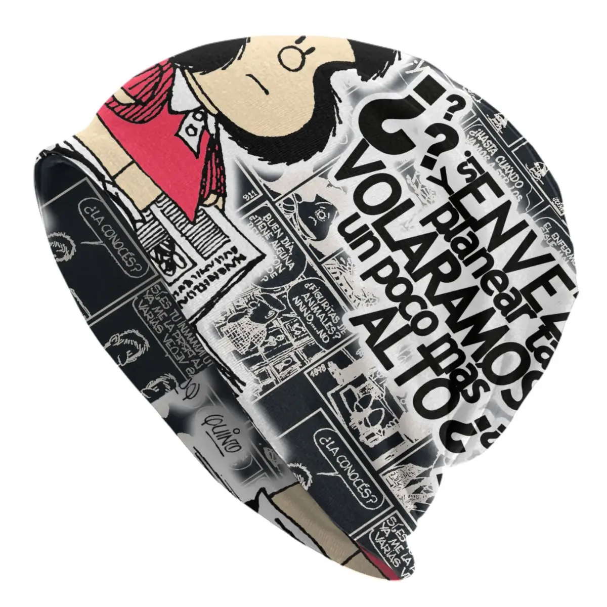 Custom Mafalda Kawaii Skullies Beanies Caps Unisex Winter Warm Knitted Hat Street Adult Anime Comics Bonnet Hats Outdoor Ski Cap